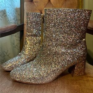 Size 9 rose gold sparkly ankle boots